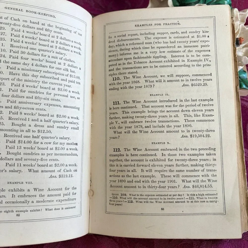 1880 Mayhew's Practical Book-Keeping by Ira Mayhew, Antique School Book
